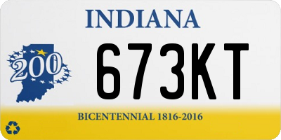 IN license plate 673KT