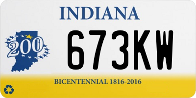 IN license plate 673KW