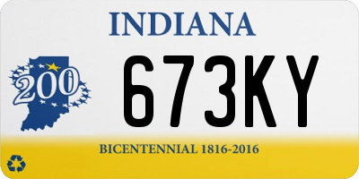IN license plate 673KY