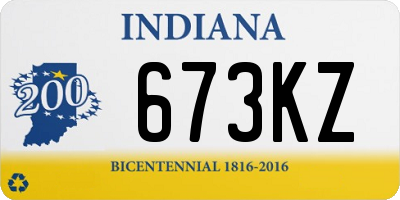 IN license plate 673KZ