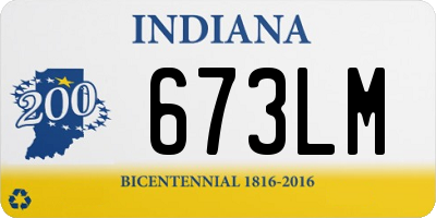 IN license plate 673LM