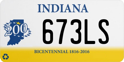 IN license plate 673LS
