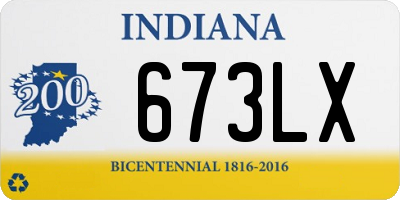 IN license plate 673LX