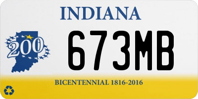 IN license plate 673MB