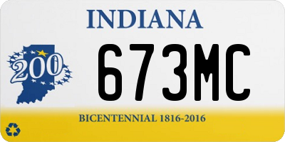 IN license plate 673MC