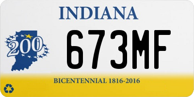 IN license plate 673MF