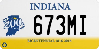 IN license plate 673MI