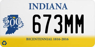 IN license plate 673MM