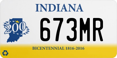 IN license plate 673MR