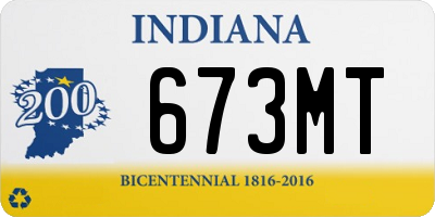 IN license plate 673MT