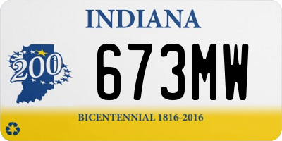 IN license plate 673MW