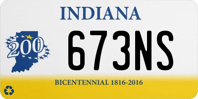 IN license plate 673NS