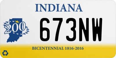 IN license plate 673NW