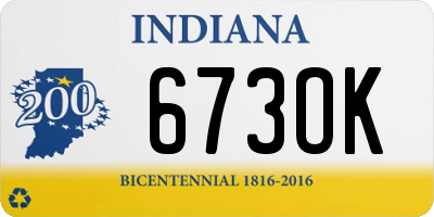 IN license plate 673OK