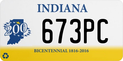 IN license plate 673PC