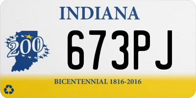 IN license plate 673PJ