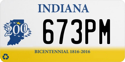 IN license plate 673PM