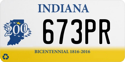 IN license plate 673PR