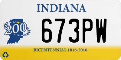 IN license plate 673PW