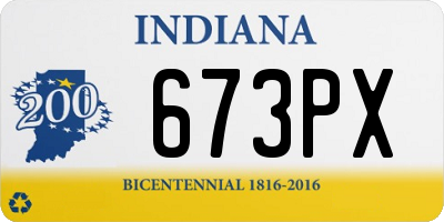 IN license plate 673PX
