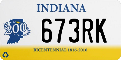 IN license plate 673RK