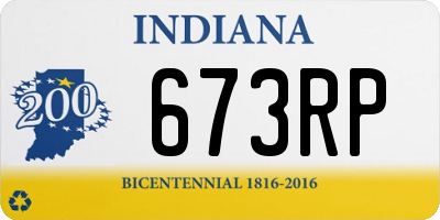 IN license plate 673RP