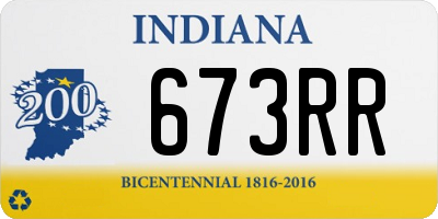 IN license plate 673RR