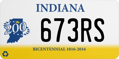 IN license plate 673RS