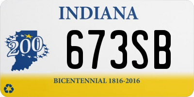 IN license plate 673SB