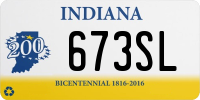 IN license plate 673SL