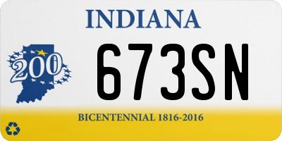 IN license plate 673SN