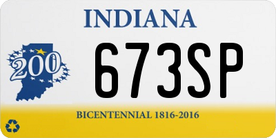 IN license plate 673SP