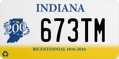 IN license plate 673TM