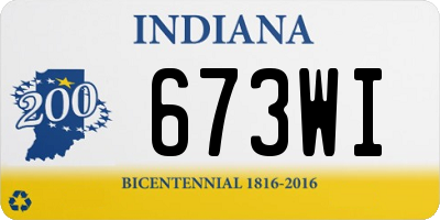 IN license plate 673WI