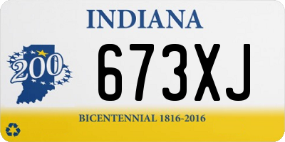 IN license plate 673XJ