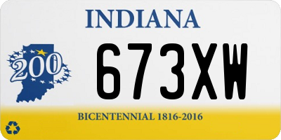 IN license plate 673XW