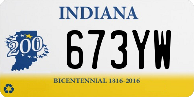 IN license plate 673YW