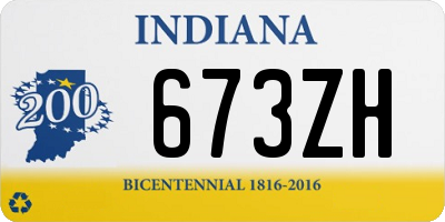 IN license plate 673ZH