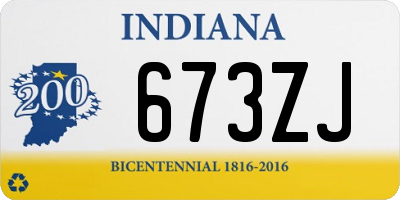 IN license plate 673ZJ