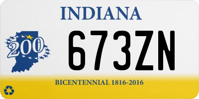 IN license plate 673ZN