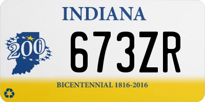 IN license plate 673ZR