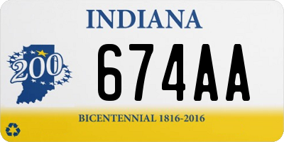 IN license plate 674AA