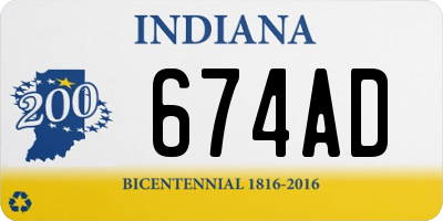 IN license plate 674AD