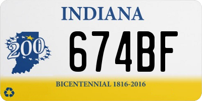 IN license plate 674BF