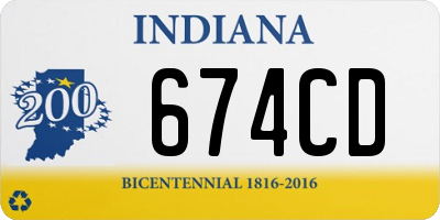 IN license plate 674CD