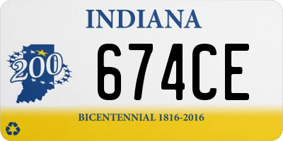 IN license plate 674CE