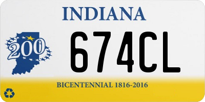 IN license plate 674CL