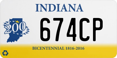 IN license plate 674CP
