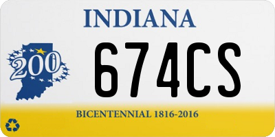IN license plate 674CS