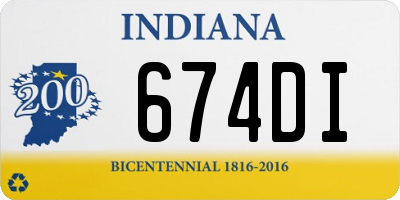 IN license plate 674DI